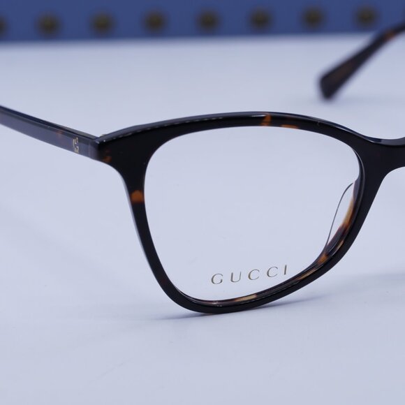 Gucci GG1360O 002 Cat Eye Eyeglasses - Dark Havana 53mm - Picture 2 of 12